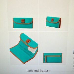 Pebble grain continental clutch- sky blue